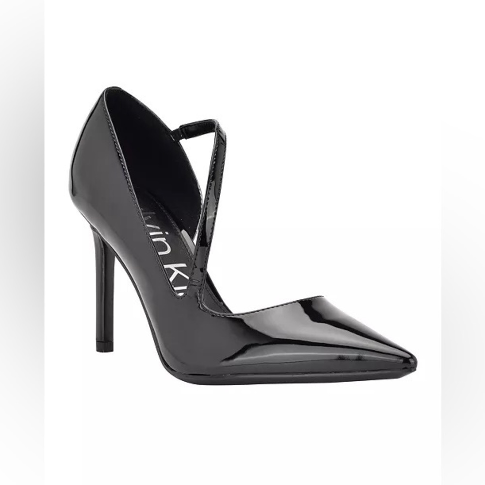 NWT Calvin Klein Size 8.5 Black Patent Leather Pumps - Picture 1 of 5